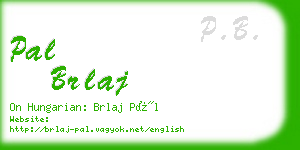 pal brlaj business card